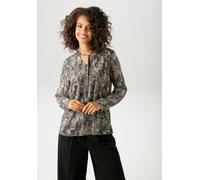 Schlupfbluse ANISTON CASUAL, Damen, Gr. 48, gold (hellbeige, dunkelbeige, braun, anthrazit, goldfarben), Chiffon, Obermaterial: 100% Polyester. Futter: 100% Polyester, Schlangenoptik, animal-print, be