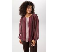 Schlupfbluse ANISTON PLUS, Damen, Gr. 46, rot (bordeaux, natur, beige, braun), Chiffon, Obermaterial: 100% Polyester. Futter: 95% Viskose, 5% Elasthan, bedruckt, gemustert, figurumspielend Po-bedecken