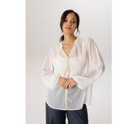 Schlupfbluse ANISTON PLUS, Damen, Gr. 50, weiß, Web, Obermaterial: 100% Polyester, unifarben, figurumspielend Po-bedeckend, V-Ausschnitt, mit Gummizug, Blusen Schlupfbluse, mit eingewebten Punkten - N