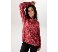 Schlupfbluse ANISTON SELECTED, Damen, Gr. 46, rot (rot, rosa, braun), Web, Obermaterial: 100% Viskose, bedruckt, geblümt, gemustert, figurumspielend hüftbedeckend, Smokbündchen, Blusen Schlupfbluse, m