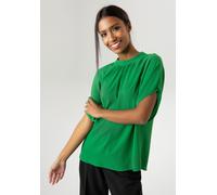 Schlupfbluse ANISTON SELECTED, Damen, Gr. 48, grün, Crêpe, Obermaterial: 97% Polyester, 3% Elasthan, unifarben, Basic, weit hüftbedeckend, Blusen Schlupfbluse, in extra weiter Form (90821904-48) grün