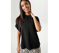 Schlupfbluse ANISTON SELECTED, Damen, Gr. 48, schwarz, Crêpe, Obermaterial: 97% Polyester, 3% Elasthan, unifarben, Basic, weit hüftbedeckend, Blusen Schlupfbluse, in extra weiter Form (59316739-48) sc