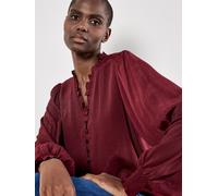 Schlupfbluse APRICOT "Boho Blusenshirt", Damen, Gr. XS (34), rot (burgund), gewebt, , Modisch, normal, V-Ausschnitt, Puffärmel, Blusen Schlupfbluse, mit Raffungen (46024858-34) burgund
