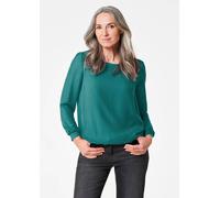 Klassische Bluse GOLDNER "Kurzgröße Schlupfbluse", Damen, Gr. 21, grün (dunkelgrün), Obermaterial: 100% Polyester PES., figurumspielend, normales Bündchen, Blusen, Luftiiger Chiffon (44998468-21) dunk