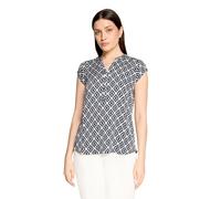 Schlupfbluse BETTY BARCLAY "Damen kurzarm", Damen, Gr. 42, dunkelblau, weiß, Obermaterial: 100% Viskose, figurumspielend normal, Rundhals, Blusen Schlupfbluse (77846243-42) dunkelblau, weiß