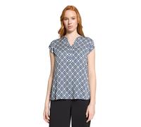 Schlupfbluse BETTY BARCLAY "Damen kurzarm", Damen, Gr. 42, blau, weiß, Obermaterial: 100% Viskose, figurumspielend normal, Rundhals, Blusen Schlupfbluse (14774344-42) blau, weiß