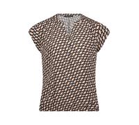Schlupfbluse BETTY BARCLAY "Damen kurzarm", Damen, Gr. 46, dunkelblau, braun, Obermaterial: 100% Viskose, figurumspielend normal, Rundhals, Blusen Schlupfbluse (83200650-46) dunkelblau, braun