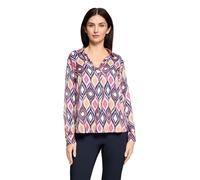 Schlupfbluse BETTY BARCLAY "Damen langarm", Damen, Gr. 40, pink, dunkelblau, Obermaterial: 100% Viskose, lässig geschnitten normal, V-Ausschnitt, Blusen Schlupfbluse (41542924-40) pink, dunkelblau