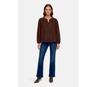 Schlupfbluse BETTY BARCLAY "Damen langarm", Damen, Gr. 42, braun (muskat), Obermaterial: 100% Baumwolle, figurumspielend normal, V-Ausschnitt, Blusen Schlupfbluse (14181838-42) muskat
