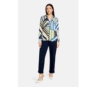 Schlupfbluse BETTY BARCLAY "Damen langarm", Damen, Gr. 44, blau, grün, Obermaterial: 100% Viskose, lässig geschnitten normal, V-Ausschnitt, Blusen Schlupfbluse (82421600-44) blau, grün
