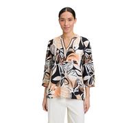 Schlupfbluse BETTY BARCLAY "Betty Barclay Schlupfbluse mit 3/4 Arm", Damen, Gr. 38, schwarz (schwarz, braun), Obermaterial: 100% Viskose., modisch, figurumspielend normal, V-Ausschnitt, 3/4-Ärmel, Blu