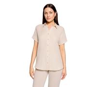 Hemdkragenbluse mit Knopfleiste beige 40