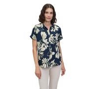 Schlupfbluse BETTY BARCLAY "Betty Barclay Schlupfbluse mit Kragen", Damen, Gr. 48, bunt (dunkelblau, grün), Obermaterial: 100% Viskose., casual, figurumspielend normal, Kurzarm, Blusen (31424147-48) d