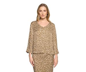 Schlupfbluse BETTY BARCLAY "Damen mit Leoprint", Damen, Gr. 42, beige, khaki, Obermaterial: 100% Viskose, figurumspielend normal, V-Ausschnitt, Blusen Schlupfbluse (33555304-42) beige, khaki