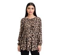 Schlupfbluse BETTY BARCLAY "Betty Barclay Schlupfbluse mit Plissee", Damen, Gr. 38, schwarz (schwarz, beige), Obermaterial: 100% Polyester., casual, figurumspielend normal, Rundhals, Blusen (96931511-