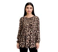 Betty Barclay Damen Schlupfbluse mit Plissee Schwarz/Beige Größe 40