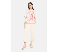 Schlupfbluse BETTY BARCLAY "Damen mit Rippbündchen", Damen, Gr. 44, rosa (patch cream, rosé), Obermaterial: 100% Viskose, figurumspielend normal, Rundhals, Blusen Schlupfbluse (37267740-44) patch crea