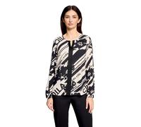 Schlupfbluse BETTY BARCLAY "Damen mit Rundhalsausschnitt", Damen, Gr. 38, weiß, schwarz, Obermaterial: 100% Viskose, figurumspielend normal, Rundhals, Blusen Schlupfbluse (57023357-38) weiß, schwarz