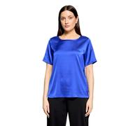 Schlupfbluse BETTY BARCLAY "Damen mit Rundhalsausschnitt", Damen, Gr. 42, blau (adria blau), Obermaterial: 97% Polyester, 3% Elasthan, figurumspielend normal, Rundhals, Blusen Schlupfbluse (90186500-4