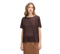 Schlupfbluse BETTY BARCLAY "Damen mit Rundhalsausschnitt", Damen, Gr. 42, braun (light maroon), Satin, Obermaterial: 97% Polyester, 03% Elasthan, figurumspielend normal, Rundhals, Blusen Schlupfbluse