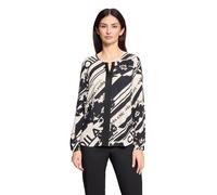 Schlupfbluse BETTY BARCLAY "Damen mit Rundhalsausschnitt", Damen, Gr. 42, weiß, schwarz, Obermaterial: 100% Viskose, figurumspielend normal, Rundhals, Blusen Schlupfbluse (57023357-42) weiß, schwarz