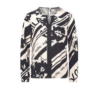 Betty Barclay Schlupfbluse Rundhalsausschnitt 100% Viskose figurumspielend Damen Weiß/Schwarz Gr. 44