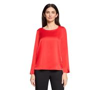 Schlupfbluse BETTY BARCLAY "Damen mit U-Boot-Ausschnitt", Damen, Gr. 42, high risk rot, Satin, Obermaterial: 97% Polyester, 3% Elasthan, figurumspielend normal, Rundhals, Blusen Schlupfbluse (11556844