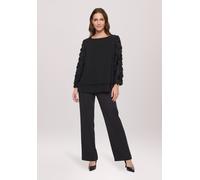 Schlupfbluse BETTY BARCLAY "Damen unifarben", Damen, Gr. 48, schwarz, Stoff, Obermaterial: 100% Polyester. Besatz: 100% Polyester, figurumspielend normal, U-Boot-Ausschnitt, Blusen Schlupfbluse (64733