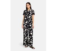 Schlupfbluse BETTY & CO "Damen kurzarm", Damen, Gr. 36, schwarz, weiß, Obermaterial: 85% Viskose, 15% Polyamid, figurumspielend normal, Rundhals, Blusen Schlupfbluse (70363110-36) schwarz, weiß