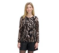 Schlupfbluse BETTY & CO "Damen mit Plissee", Damen, Gr. 42, schwarz (nature, schwarz), Obermaterial: 100% Polyester. Futter: 100% Polyester, figurumspielend normal, Rundhals, Blusen Schlupfbluse (6433