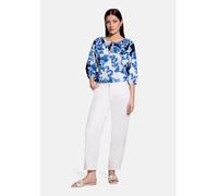 Betty Barclay Schlupfbluse Damen mit Print Weiß/Dunkelblau Gr. 42 – 50% Baumwolle/50% Viskose