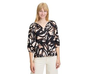 Schlupfbluse BETTY & CO "Damen mit Print", Damen, Gr. 42, schwarz (schwarz, nature), Obermaterial: 100% Baumwolle, figurumspielend normal, Rundhals, Blusen Schlupfbluse (39598064-42) schwarz, nature