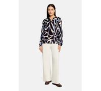 Schlupfbluse BETTY & CO "Damen mit Print", Damen, Gr. 44, bunt (grau, weiß), Obermaterial: 100% Viskose, figurumspielend normal, Rundhals, Blusen Schlupfbluse (82905926-44) grau, weiß