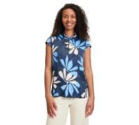 Schlupfbluse BETTY & CO "Damen kurzarm", Damen, Gr. 36, blau (dunkelblau, blau), Obermaterial: 100% Viskose., figurumspielend normal, gekräuselter Ausschnitt, Blusen Schlupfbluse (66344362-36) dunkelb