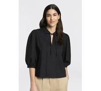 Schlupfbluse BOSS ORANGE "Balet Premium Damenmode", Damen, Gr. 36, schwarz 001, Popeline, Obermaterial: 100% Baumwolle, unifarben, normal, 2-Knopf-Manschette, Blusen Schlupfbluse, aus Baumwoll-Popelin