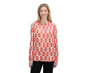 Schlupfbluse CARTOON "Damen mit Knöpfen", Damen, Gr. 34, grau (rot, grau), Obermaterial: 100% Viskose, figurumspielend normal, Rundhals, Blusen Schlupfbluse (68797052-34) rot, grau