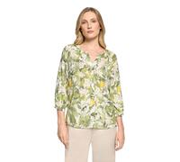 Schlupfbluse CARTOON "Damen mit Knopfleiste", Damen, Gr. 36, cream, grün, Obermaterial: 100% Viskose, lässig geschnitten normal, Rundhals, Blusen Schlupfbluse (18345820-36) cream, grün