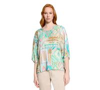 Schlupfbluse CARTOON "Damen mit Muster", Damen, Gr. 34, bunt (grün, violett), Obermaterial: 100% Viskose, oversize normal, Rundhals, Blusen Schlupfbluse (20636431-34) grün, violett