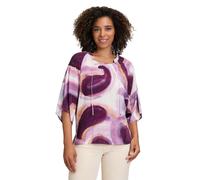 Schlupfbluse CARTOON "Damen mit Muster", Damen, Gr. 36, lila (weiß, violett), Obermaterial: 100% Viskose, lässig geschnitten normal, Rundhals, Blusen Schlupfbluse (51582360-36) weiß, violett