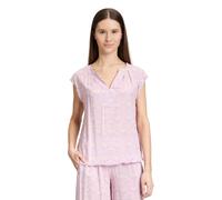 Schlupfbluse CARTOON "Damen mit Muster", Damen, Gr. 46, lila (weiß, violett), Obermaterial: 100% Viskose, figurumspielend normal, U-Boot-Ausschnitt, Blusen Schlupfbluse (97807462-46) weiß, violett