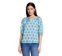Schlupfbluse CARTOON "Damen mit Raffung", Damen, Gr. 44, grün, blau, Obermaterial: 100% Viskose, lässig geschnitten normal, V-Ausschnitt, Blusen Schlupfbluse (30346558-44) grün, blau
