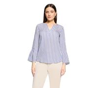 Schlupfbluse CARTOON "Damen mit Streifen", Damen, Gr. 46, weiß, blau, Obermaterial: 76% Viskose, 24% Polyamid, figurumspielend normal, V-Ausschnitt, Blusen Schlupfbluse (69695631-46) weiß, blau