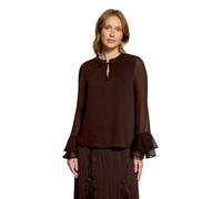 Schlupfbluse CARTOON "Damen mit Volant", Damen, Gr. 34, braun (dunkelbraun), Obermaterial: 100% Polyester. Futter: 95% Viskose, 5% Elasthan, figurumspielend normal, Blusen Schlupfbluse (75057540-34) d