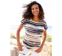 Schlupfbluse CASUAL LOOKS, Damen, Gr. 40, rosé, weiß, 100% Viskose, bedruckt, gemustert, mehrfarbig, Rundhals, Blusen Schlupfbluse (66661425-40) rosé, weiß