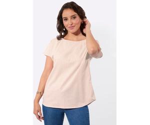 Schlupfbluse CASUAL LOOKS, Damen, Gr. 42, beige, weiß, gestreift, 100% Baumwolle, gemustert, gestreift, mehrfarbig, Rundhals, Blusen Schlupfbluse (98124950-42) beige, weiß, gestreift