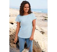 Schlupfbluse CASUAL LOOKS, Damen, Gr. 42, ozean, weiß, gestreift, 100% Baumwolle, gemustert, gestreift, mehrfarbig, Rundhals, Blusen Schlupfbluse (43814606-42) ozean, weiß, gestreift