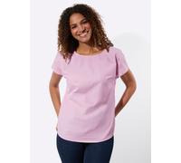 Schlupfbluse CASUAL LOOKS, Damen, Gr. 42, rosa (rosé), 50% Baumwolle, 50% Polyester, unifarben, Rundhals, Blusen Schlupfbluse (39029658-42) rosé
