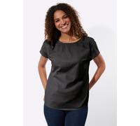 Schlupfbluse CASUAL LOOKS, Damen, Gr. 46, schwarz, 50% Baumwolle, 50% Polyester, unifarben, Rundhals, Blusen Schlupfbluse (95081968-46) schwarz