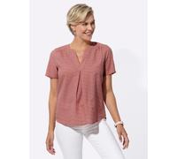 Schlupfbluse CLASSIC BASICS, Damen, Gr. 44, rot (rosenholz), 100% Baumwolle, unifarben, Rundhals, Blusen Schlupfbluse (61704826-44) rosenholz