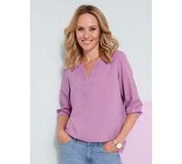 Schlupfbluse CLASSIC BASICS, Damen, Gr. 46, lila (orchidee), 100% Polyester, unifarben, Rundhals, Blusen Schlupfbluse (73844934-46) orchidee